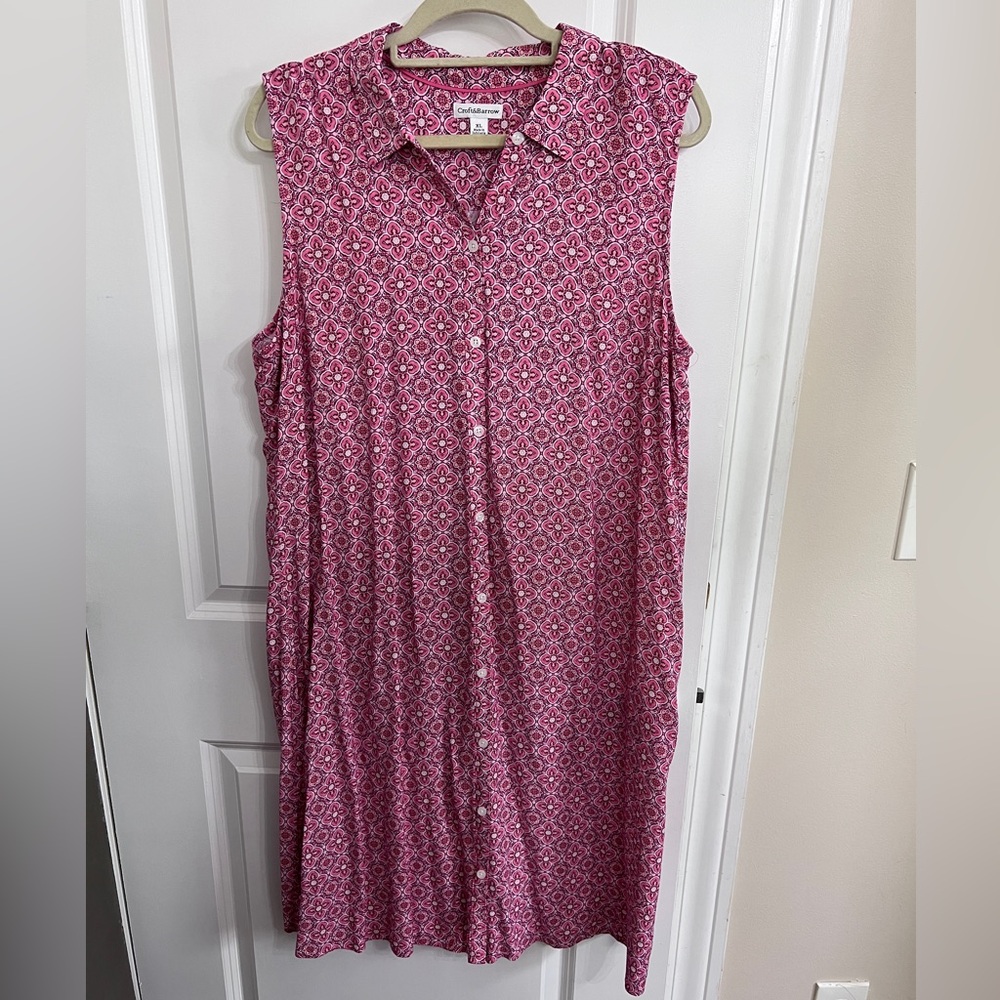 Croft & Barrow Pink Buttoned Midi Sundress